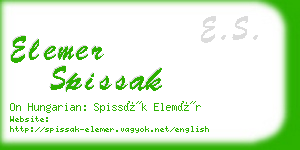 elemer spissak business card